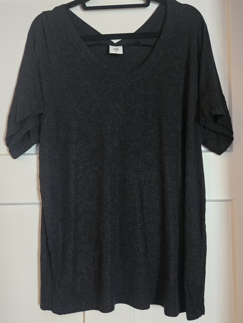 CAbi Dark Charcoal V-Neck Tee